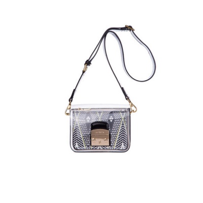 幾何紋理透明單肩包